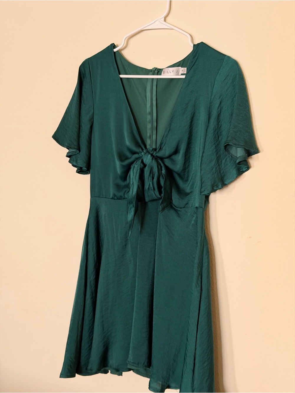 Tie-Front Deep Teal Women's Dress